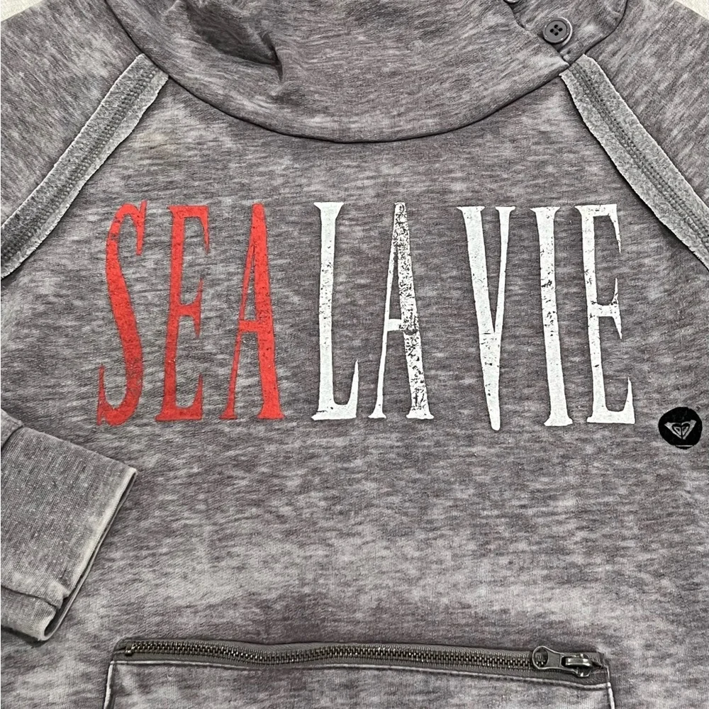Women’s Roxy Gray SEA LA VIE Hoodie - Picture 3 of 7